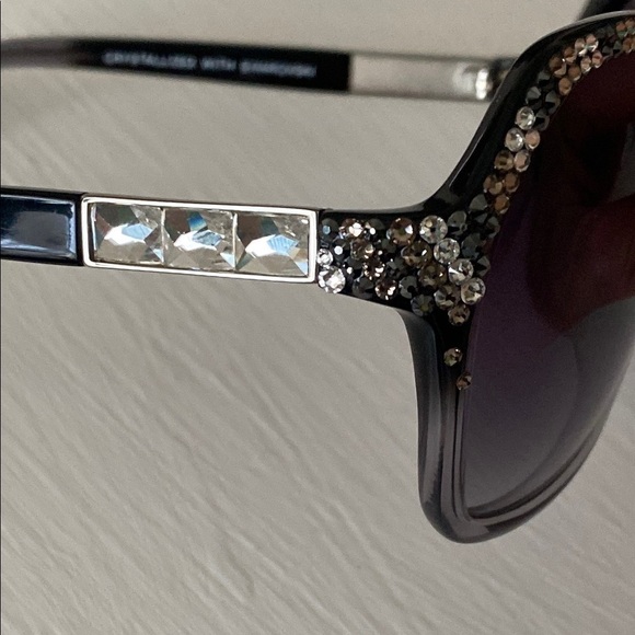 JIMMY CHOO Swarovski Crystal New York Oversized Polarized Sunglasses New in Box - Picture 10 of 17